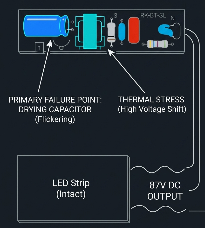 Autopsy of LED batten driver circuit